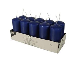 Papstar Bougie en cire de paraffine, bleu foncé, 4 cm (L) x 4 cm (l) x 9 cm (H)