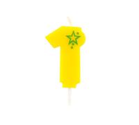 PAPSTAR Bougie numérotée, mini 6,8 cm jaune "1" | Blister (1 pièce)