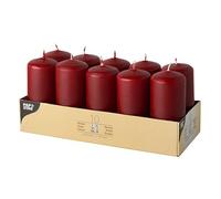 Papstar Bougies cylindriques – boîte de 10 Ø 40 mm H 90 mm bordeaux