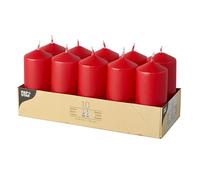 Papstar Bougies Cylindriques Rouges 90/40Mm 10Pcs
