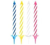 PAPSTAR Bougies d'anniversaire, en cire, rayures blanches G