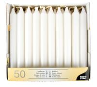 Papstar Bougies De Table Hôtel Blanc 16,6 Cm Lot De 50