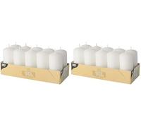 PAPSTAR Bte de 10 Bougies cylindrique Diam 40 mm H 90 mm Blanc (Lot de 2)