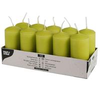 Papstar Bougies cylindriques – Boîte de 10 – Ø 40 mm H 90 mm – Vert kiwi