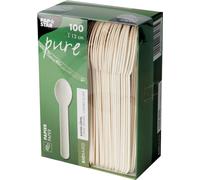 PAPSTAR Cuillère à café en papier "pure" Longueur : 130 mm blanc 100 pièces