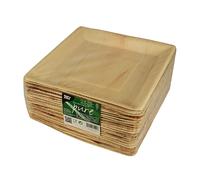 Papstar Feuille de Palmier Assiettes Jetables Rectangulaires 25x25cm, 25 Pièces