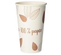PAPSTAR Gobelet en carton "pur" ZERO 0,4 l beige/marron 50 pièces