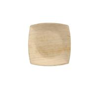 PAPSTAR Lot de 100 assiettes en feuille de palmier 10 cm x 10 cm carré naturel