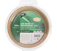 PAPSTAR, Lot de 100 feuilles de cuisson pour friteuse à air chaud Ø 20 cm x 4,5 cm Marron