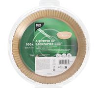 PAPSTAR, Lot de 100 feuilles de cuisson pour friteuse à air chaud Ø 23 cm x 4,5 cm Marron