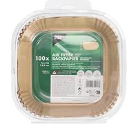 PAPSTAR, Lot de 100 feuilles de papier sulfurisé marron 16 cm x 16 cm x 4,5 cm pour friteuse à air chaud