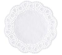 Papstar Lot de 100 napperons en tissu Blanc Diamètre 20 cm