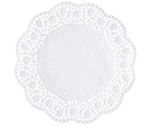 Papstar Lot de 100 napperons en tissu Blanc Diamètre 20 cm
