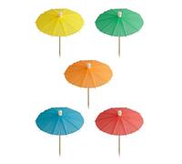 Papstar - Lot de 12 x 144 Piques de décoration 10 cm couleurs assorties "Ombrelle à glace"