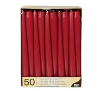 Papstar - Lot de 2 x 50 Bougies de chandelier Ø 2,2 cm 25 cm bordeaux