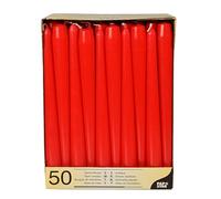 Papstar - Lot de 2 x 50 Bougies de chandelier Ø 2,2 cm 25 cm rouge