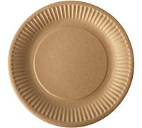 Papstar Lot de 20 Assiettes en Carton Marron 19 cm