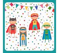 PAPSTAR Lot de 20 serviettes de table 3 plis pliées 1/4 33 x 33 cm Superhero 87730