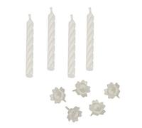 PAPSTAR Lot de 24 bougies d'anniversaire, de 6 cm, avec support, blanches