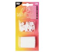 PAPSTAR Lot de 24 bougies d'anniversaire, de 6 cm, avec support, blanches
