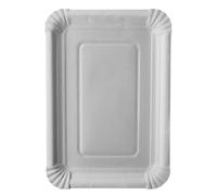 PAPSTAR Lot de 250 assiettes carrées en carton blanc 18 x 26 cm
