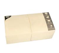 Papstar Lot de 250 serviettes 3 plis 1/4 Crème 33 x 33 cm 12478