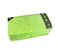 Papstar Lot De 250 Serviettes, 330 X 330 Mm, 3 Couches, Vert Pomme