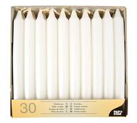 Papstar - Lot de 4 x 30 Bougies de table Ø 2,15 cm 19,6 cm blanc