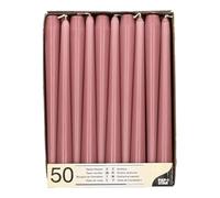 PAPSTAR Lot de 50 bougies de chandelier, Ø 2,2 x 25 cm, vieux rose