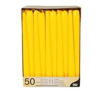 Papstar Lot de 50 bougies pour chandelier Jaune Ø 2,2 cm x 25 cm