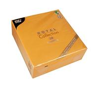 Papstar Serviettes jetables Lot de 50 – Grandes carrées, toucher lin, 3 plis, 40,6 x 40,6 cm, Orange