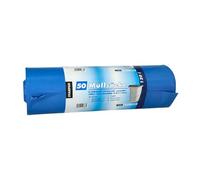 PAPSTAR Lot de 50 sacs poubelle en polyéthylène basse densité Bleu 0,045 mm 120 l 700 x 1100 mm 50 pièces