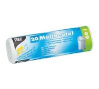 PAPSTAR Lot de 50 sacs poubelle en polyéthylène haute densité Blanc 60 l 81 x 63 cm