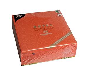 Papstar Lot de 50 Serviettes de Table jetables en Papier, Pliage ¼, 40,6 x 40,6 cm, 13 Couleurs différentes, Motif Casali (Nectarine)