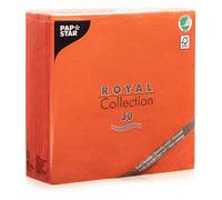 Papstar, Lot de 50 serviettes Royal Collection - Pliage 1/4-40 x 40 cm - Nectarine - #84813