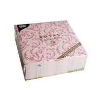 Papstar, Lot de 50 serviettes « Royal Collection » - Pliage en 4-40 x 40 cm - Bordeaux « Damascato » #84999