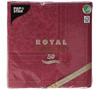 PAPSTAR Lot de 50 Serviettes « Royal Collection » - Pliées 1/4-40 x 40 cm - Bordeaux - « Ornaments »