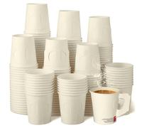 PAPSTAR Lot de 500 gobelets en carton pour boissons chaudes avec anse, 0,18 l, blanc, café, vin chaud