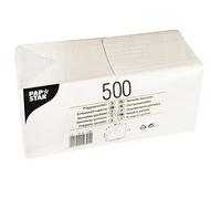 Papstar Serviettes 330 x 330 mm, 1 couche, blanc - Lot de 500