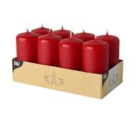 Papstar Lot de 8 bougies pilier Ø 50 mm 100 mm Rouge