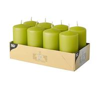 Papstar Lot de 8 bougies pilier décoratives Kiwi 50 x 100 mm