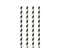 Papstar pailles papier pur 6 mm 24 cm noir blanc Stripes