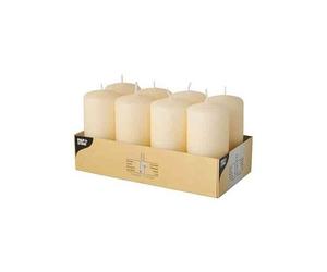 Papstar Paquet De 8 Bougies Cylindrique Diam 50 Mm Hauteur 100 Mm 16h Crème