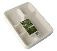 PAPSTAR Plateau en canne à sucre, 5 compartiments, blanc