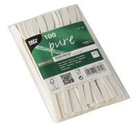 PAPSTAR Pure', Bâtonnets à mélanger en papier Blanc 140 mm