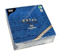 Papstar RC Serviettes Ornements Bleu Foncé 40 x 40cm 50 Pièce