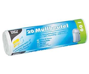 PAPSTAR Rouleau de 20 Sacs poubelle HDPE 60 litres Blanc
