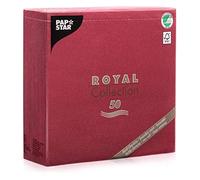 Papstar Royal Collection 11608 Serviettes Pliage 1/4 40 x 40 cm Bordeaux Lot de 50