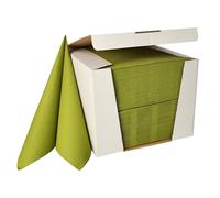 Papstar Royal Collection Lot de 100 serviettes de table pliées en 4 Vert olive 40 x 40 cm