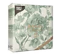 Papstar ROYAL Collection Lot de 50 serviettes de table pliées 1/4 40 x 40 cm Vert foncé Rose